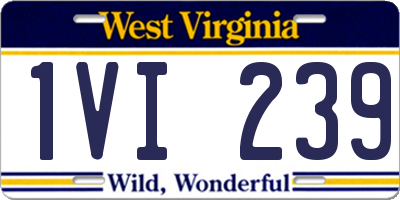 WV license plate 1VI239