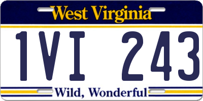 WV license plate 1VI243
