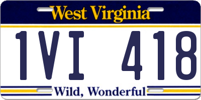 WV license plate 1VI418