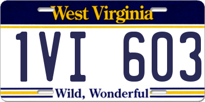 WV license plate 1VI603