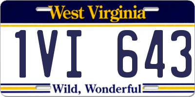 WV license plate 1VI643