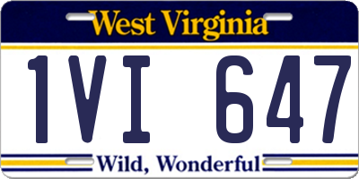 WV license plate 1VI647