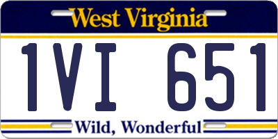 WV license plate 1VI651