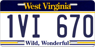 WV license plate 1VI670