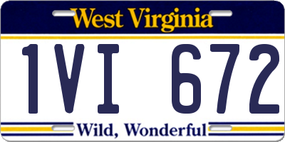 WV license plate 1VI672