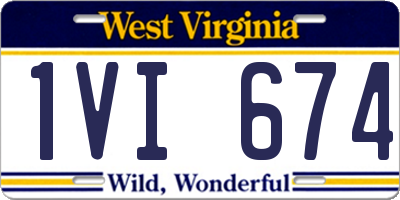 WV license plate 1VI674