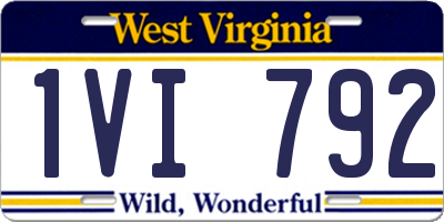 WV license plate 1VI792