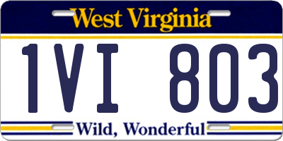 WV license plate 1VI803