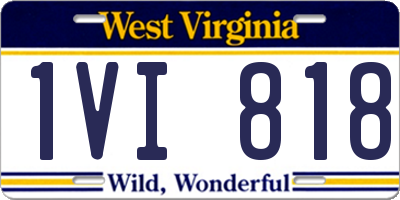 WV license plate 1VI818