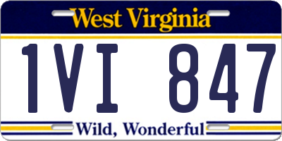 WV license plate 1VI847