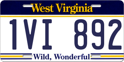 WV license plate 1VI892