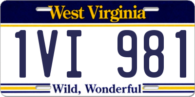 WV license plate 1VI981