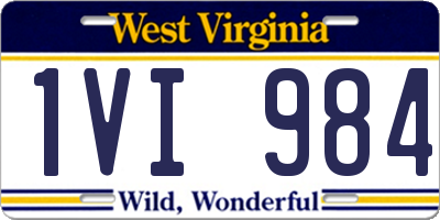 WV license plate 1VI984