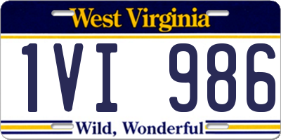WV license plate 1VI986
