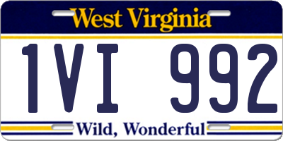 WV license plate 1VI992