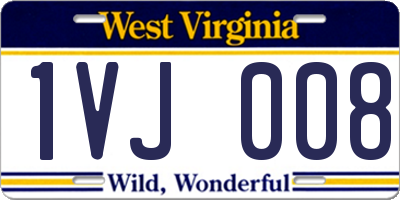 WV license plate 1VJ008