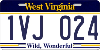 WV license plate 1VJ024