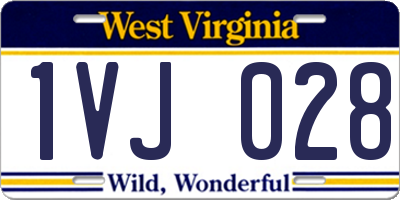 WV license plate 1VJ028