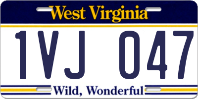 WV license plate 1VJ047