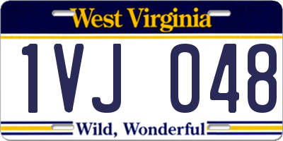 WV license plate 1VJ048