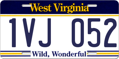 WV license plate 1VJ052