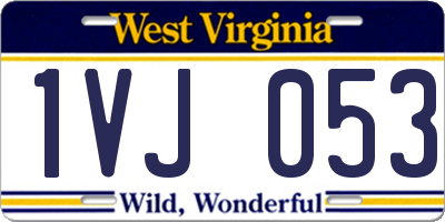 WV license plate 1VJ053