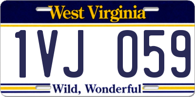 WV license plate 1VJ059