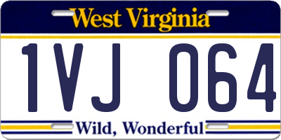 WV license plate 1VJ064