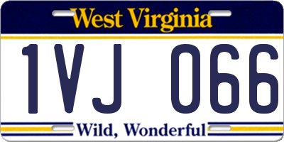 WV license plate 1VJ066