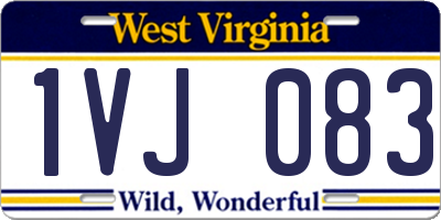 WV license plate 1VJ083
