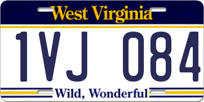 WV license plate 1VJ084
