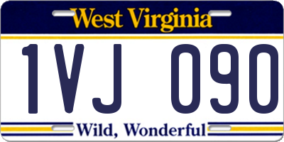 WV license plate 1VJ090