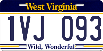 WV license plate 1VJ093