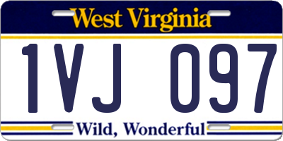 WV license plate 1VJ097