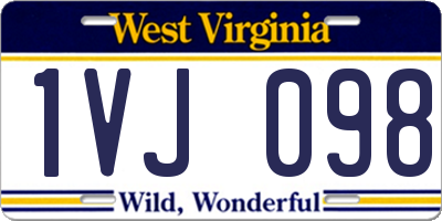 WV license plate 1VJ098