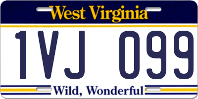 WV license plate 1VJ099