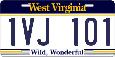 WV license plate 1VJ101