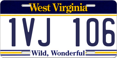 WV license plate 1VJ106