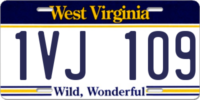 WV license plate 1VJ109