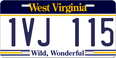 WV license plate 1VJ115