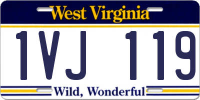 WV license plate 1VJ119