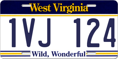 WV license plate 1VJ124
