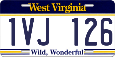 WV license plate 1VJ126