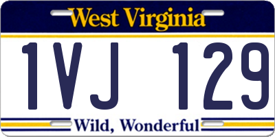 WV license plate 1VJ129