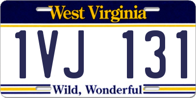 WV license plate 1VJ131