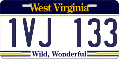 WV license plate 1VJ133