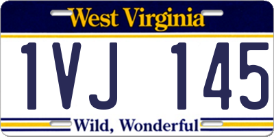 WV license plate 1VJ145