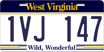 WV license plate 1VJ147
