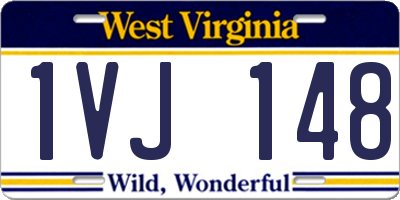 WV license plate 1VJ148