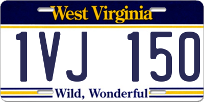 WV license plate 1VJ150